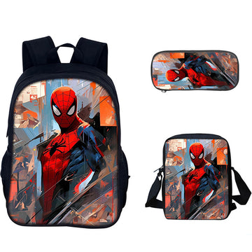 3pcs Spiderman Backpack Set Printed Bookbag Pencil Case