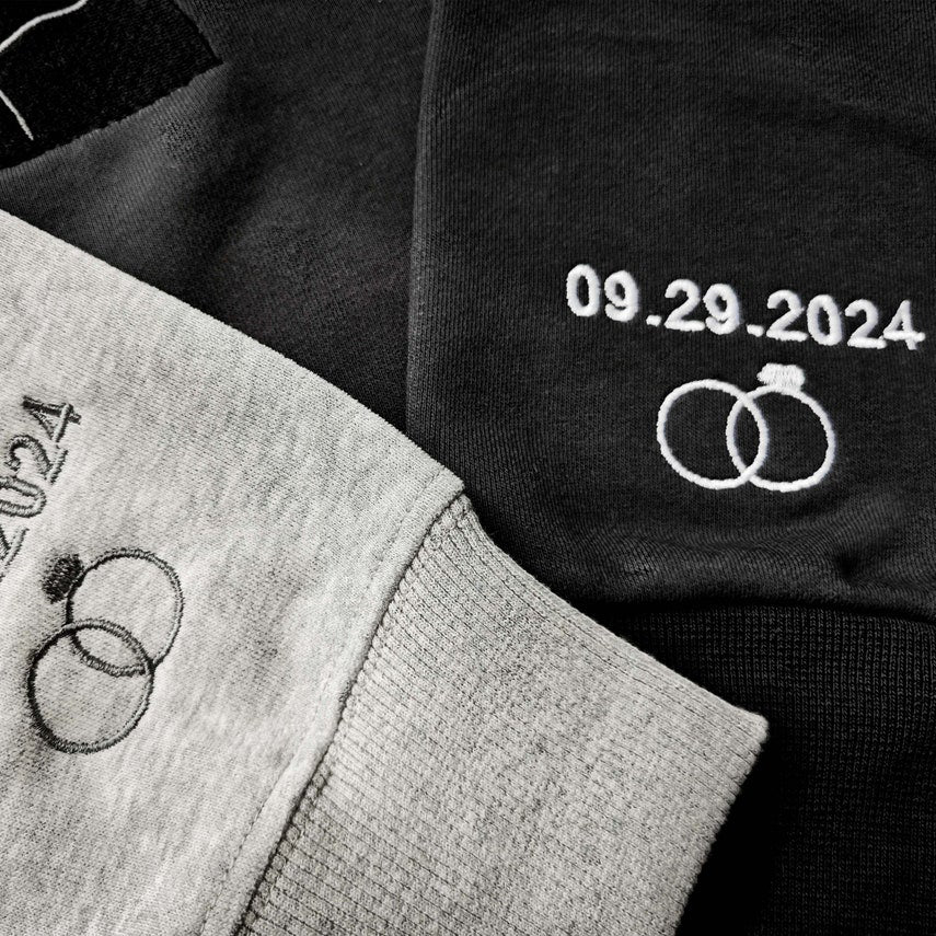 Personalized Couple Sweatshirt Embroidered Portrait Photo Sweatshirt Unique Gift for Wedding & Anniversary