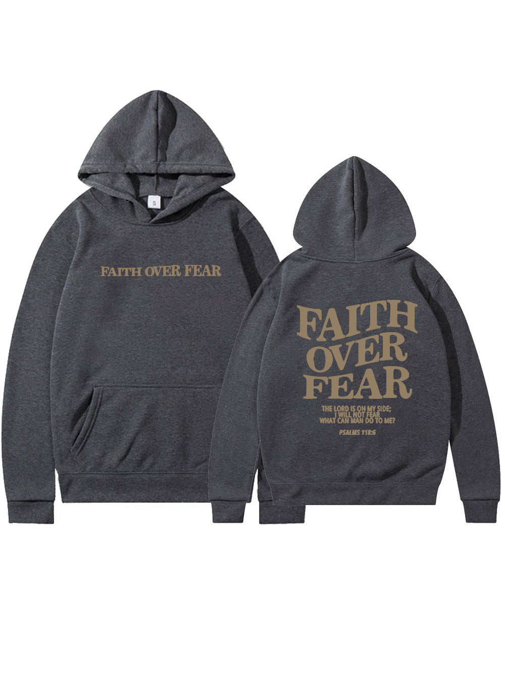 Women's Inspirational Faith Over Fear The Lord In On My Side Printed Hoodie