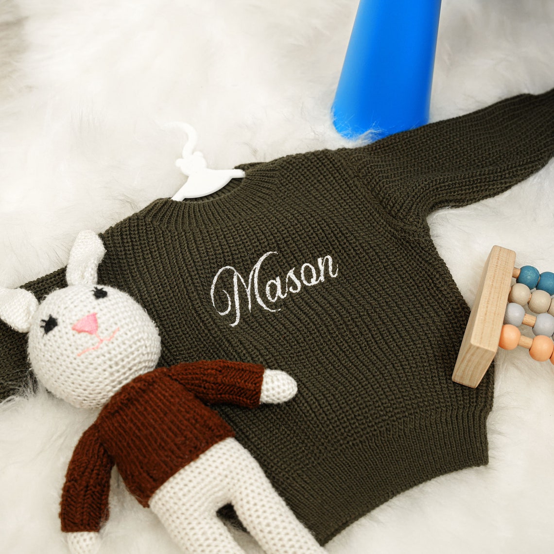 Custom Baby Embroidered Sweater Personalized Newborn Name Knitted Sweater