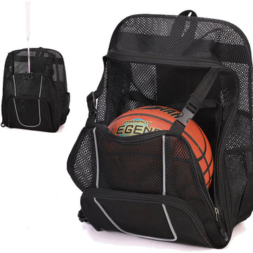Mesh Backpack Basketball Bag Soccer Net Bookbag For Student