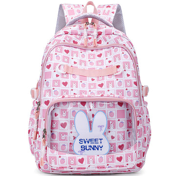 Lovely Bunny Backpack For Girls Large Cartoon School Bookbag