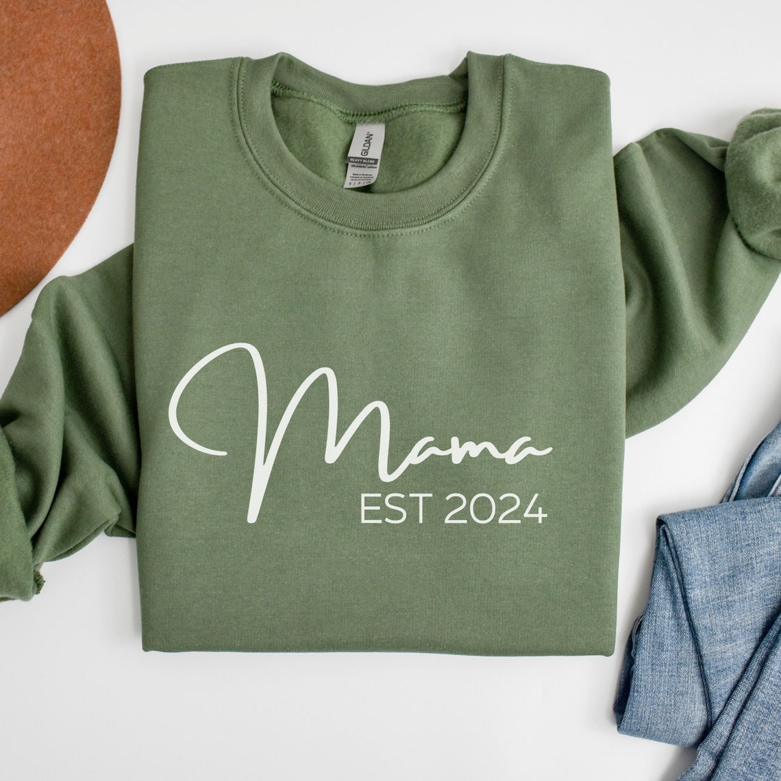 Personalized Mama Sweatshirt with Kids Name on Sleeve Unique Mom Est Gift for Mother's Day
