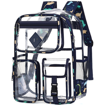 Waterproof Clear Backpack Printed PVC Bookbag For Student