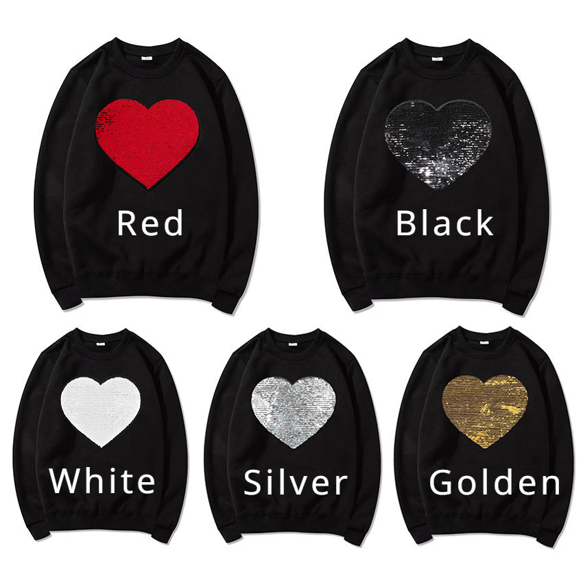 Personalized Flip Sequin Heart-Shaped Pet Photo T-Shirt Unique Gift for Pet Lovers