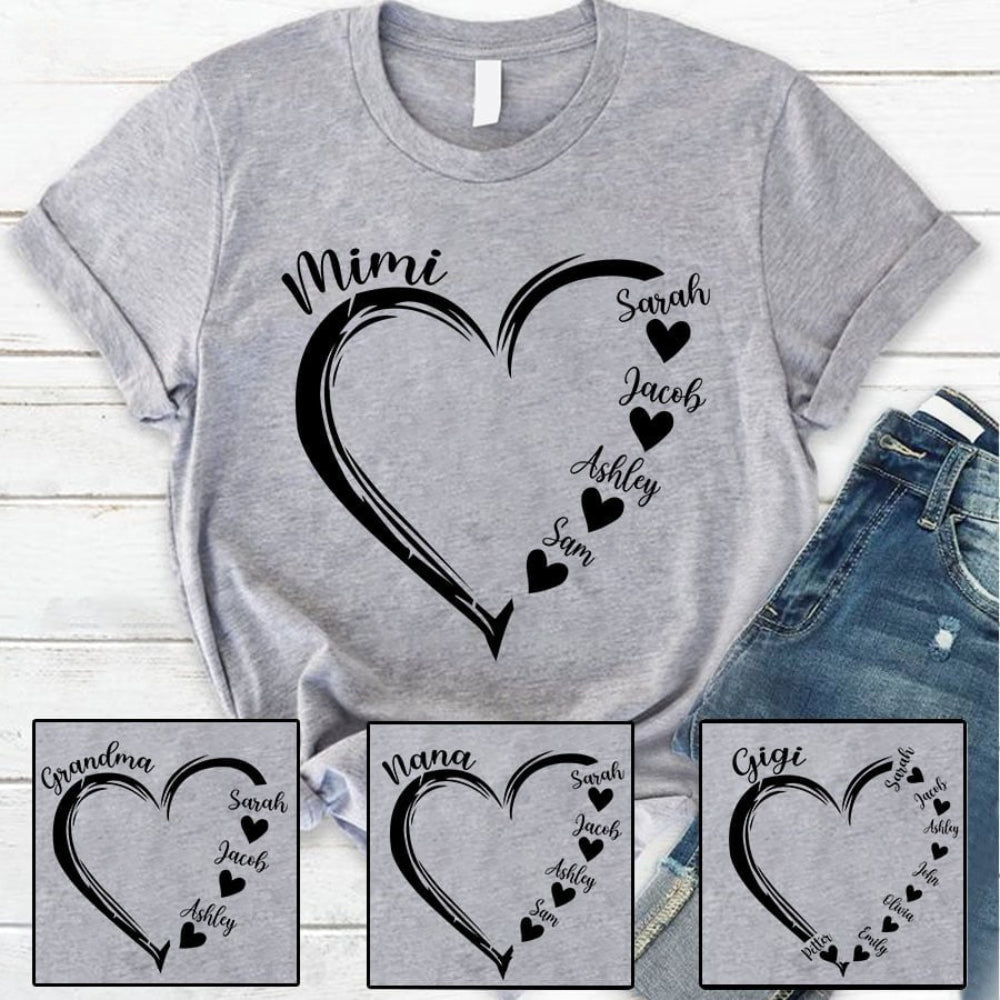 Custom Mama/Nana with Kids' Name Shirt Unique Gift For Family