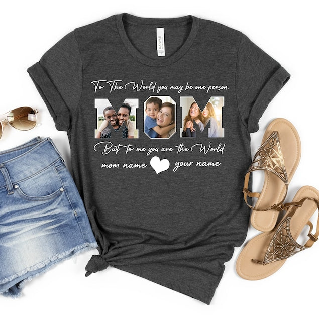 Custom Mom Photo & Text Printed Shirt Chic Mother's Day Gift Ideas