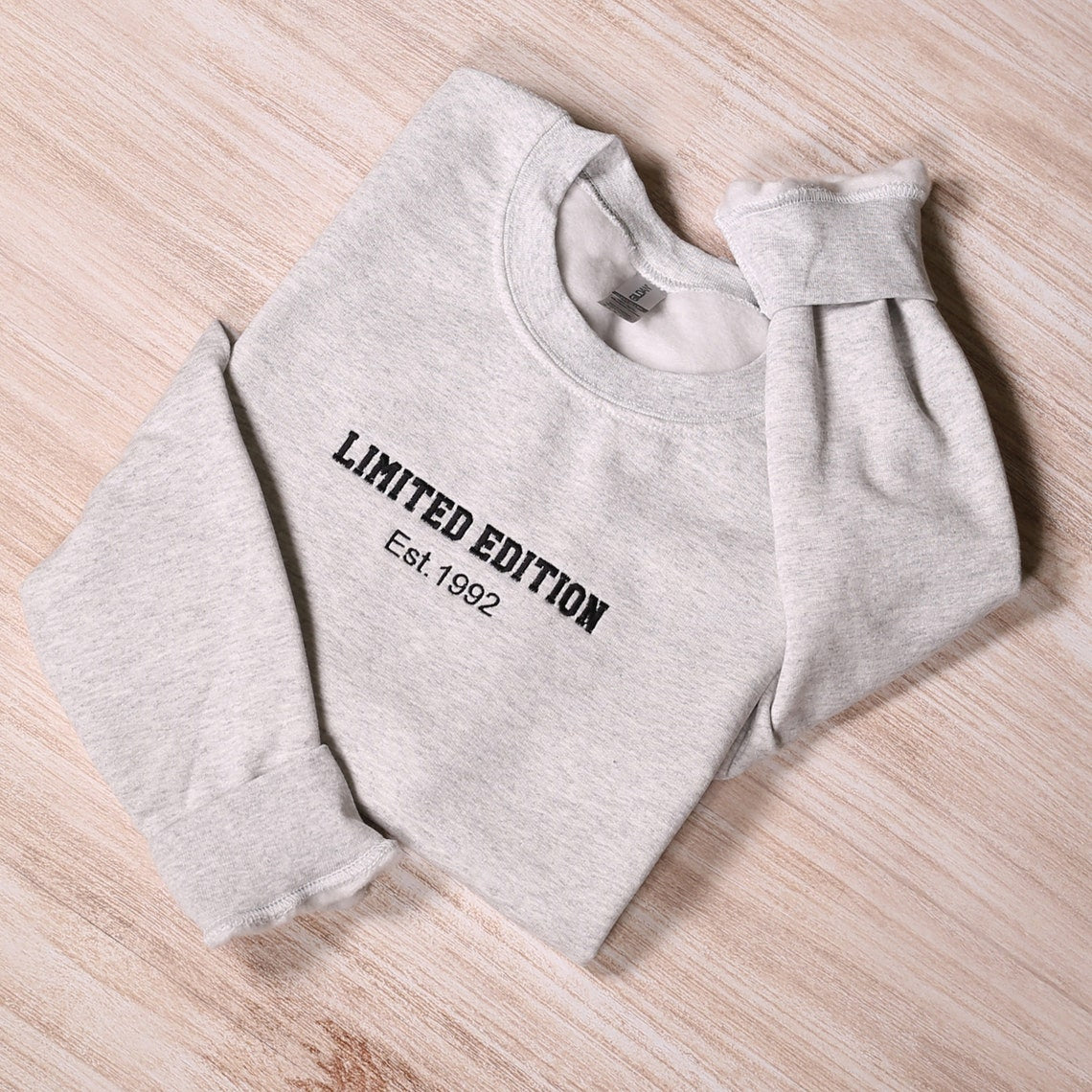 Personalized Embroidered Text Sweatshirt Custom Text Sweatshirt for Team Group & College