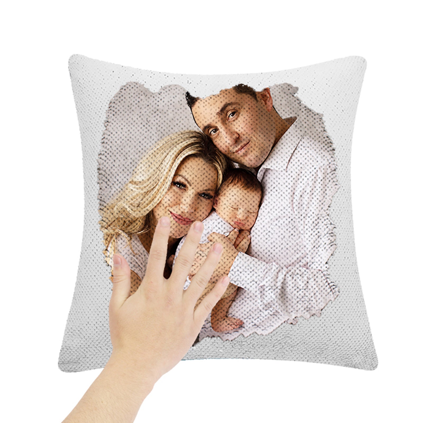 Custom Photo Pillow Reversible Flip Sequin Photo Pillow Gift for Friend & Family