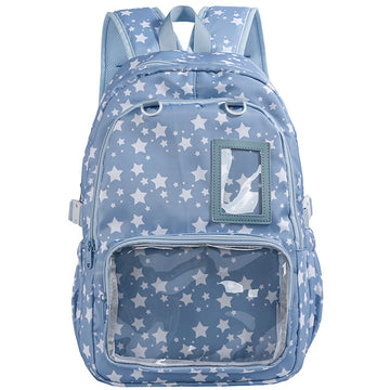 Star Pattern Backpack Pin Display Bookbag For Students