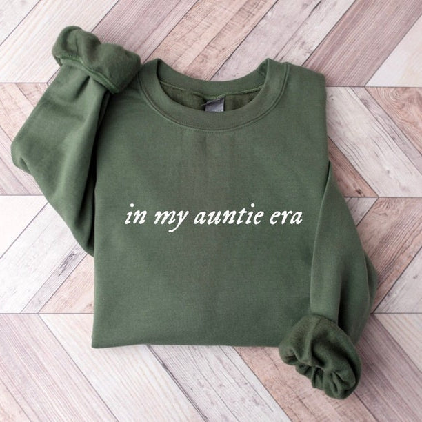 Custom Aunt Shirt Personalized In My Auntie Era Shirt with Nephew Name on Sleeve Unique Gift for Family