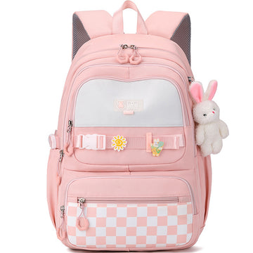 Girl Checkered Backpacks with Multi-Compartment - Scratch-Resistant School Bags For Teen Girls Boys