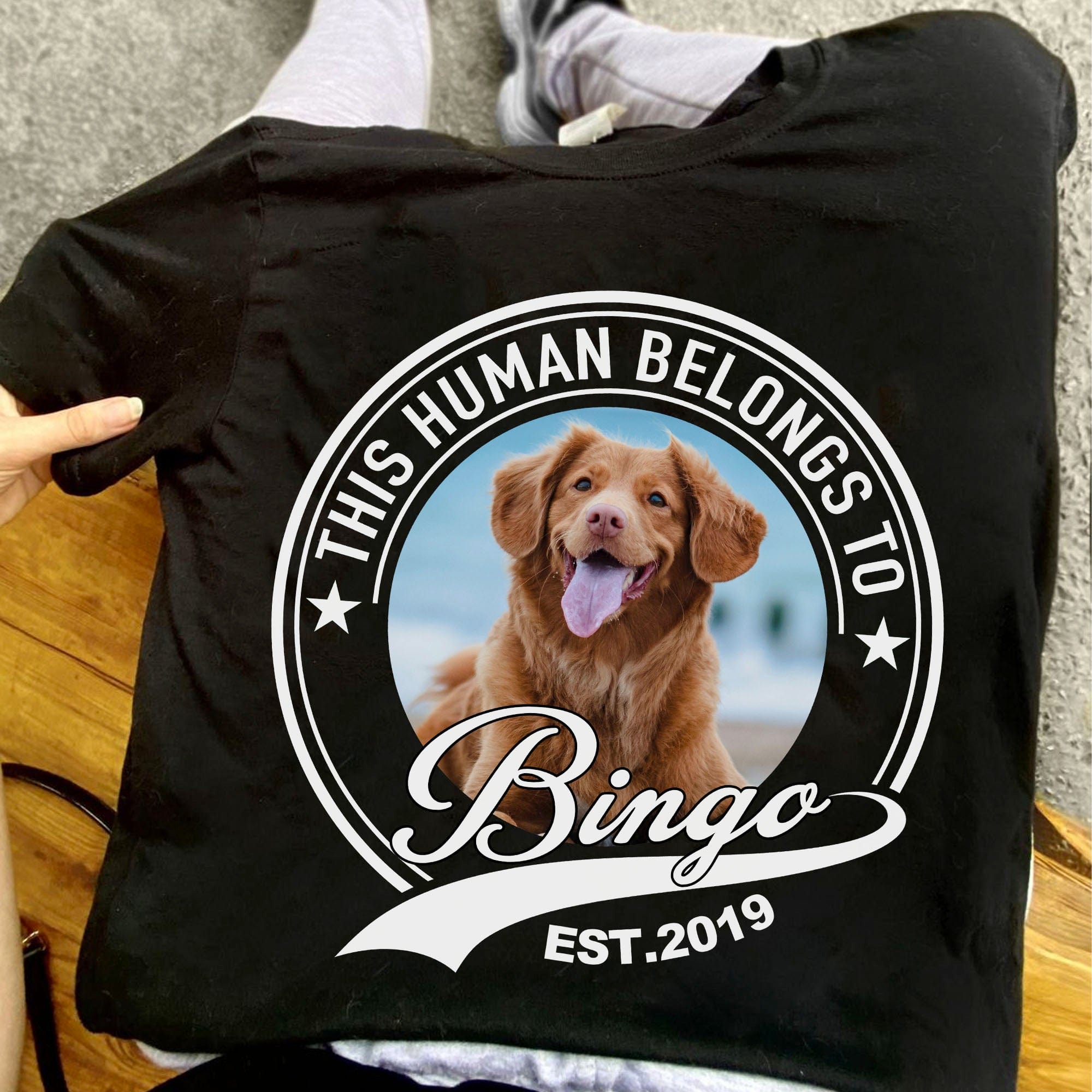 Custom This Human Belongs To Pet Theme Shirt Personalized Gift for Dog Dad & Mom