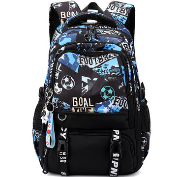 Football Printing Backpack For Boys Large Junior High School Bag