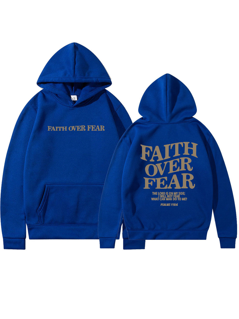 Women's Inspirational Faith Over Fear The Lord In On My Side Printed Hoodie