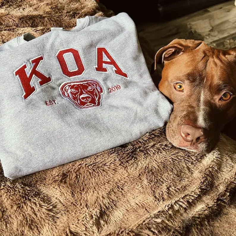 Custom Embroidered Pet Sweatshirt Personalized Dog Portrait from Photo Sweatshirt Gift for Pet Lovers
