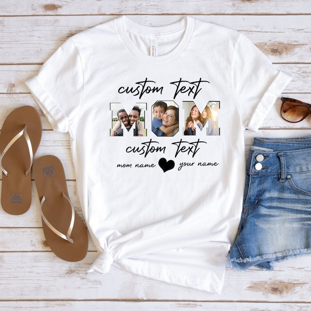 Custom Mom Photo & Text Printed Shirt Chic Mother's Day Gift Ideas