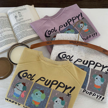 Kids Cartoon Puppy Sweatshirt Children Long Sleeve Pullover