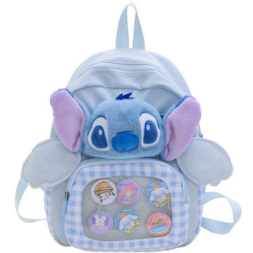 Stitch Backpack Cartoon Pin Display Bookbag For Kids