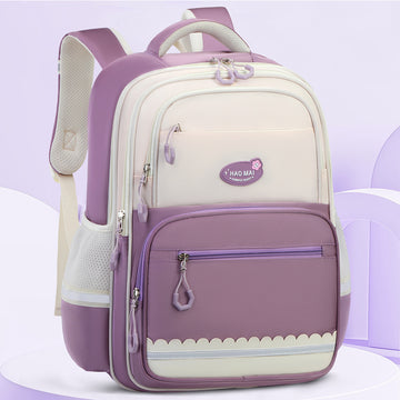 Kids Color-Block Backpack for School Grades 3–5