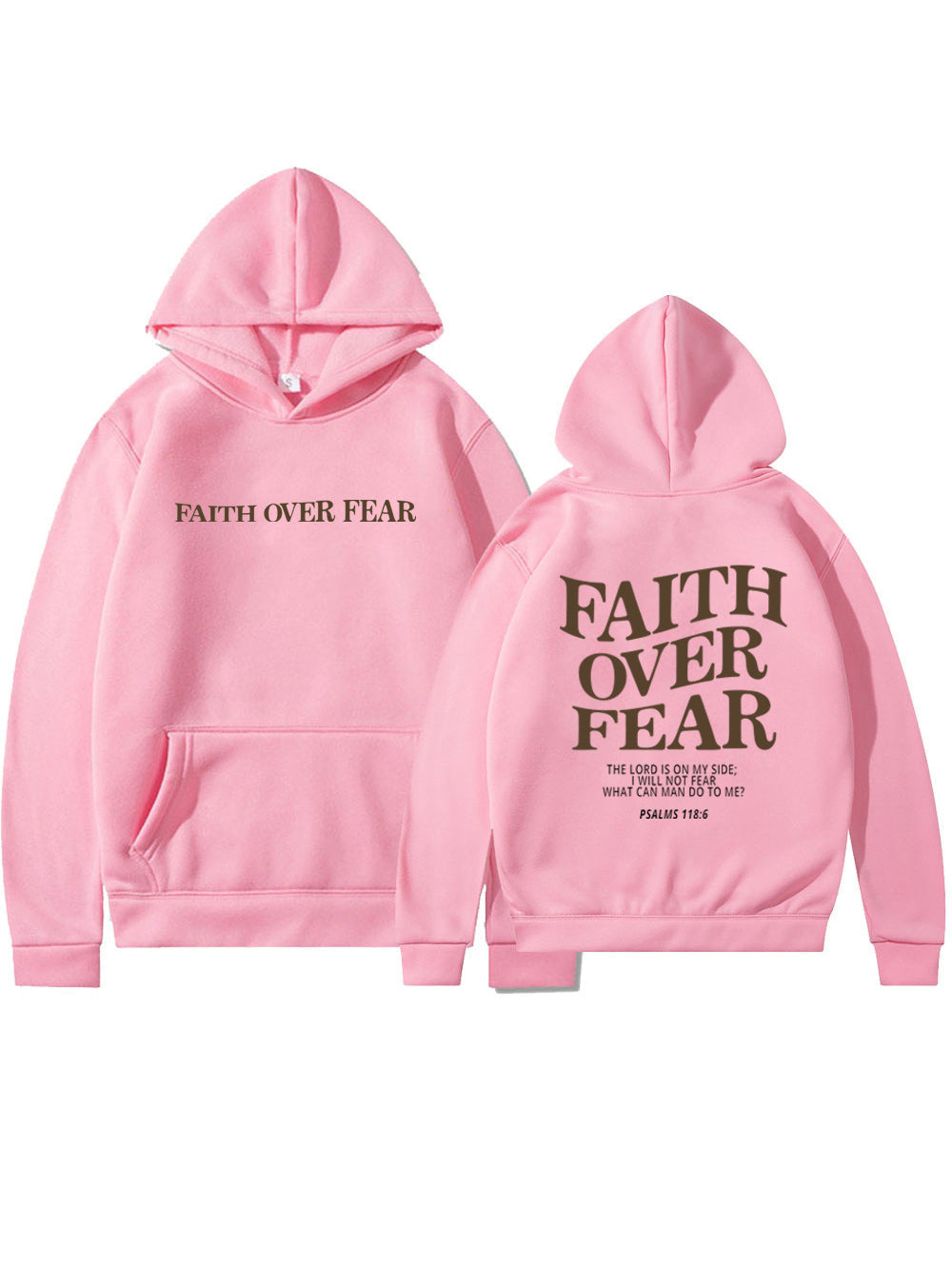 Women's Inspirational Faith Over Fear The Lord In On My Side Printed Hoodie