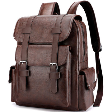 Soft PU Leather Backpack Retro Large Business Laptop Bag