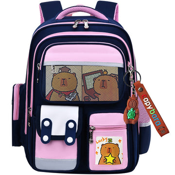 Water-Resistant Capybara Backpack with Multi-Pocket - Multipurpose School Bookbag for Boys Girls