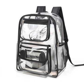 Water-Resistant Clear PVC Backpack for School Stadium Approved