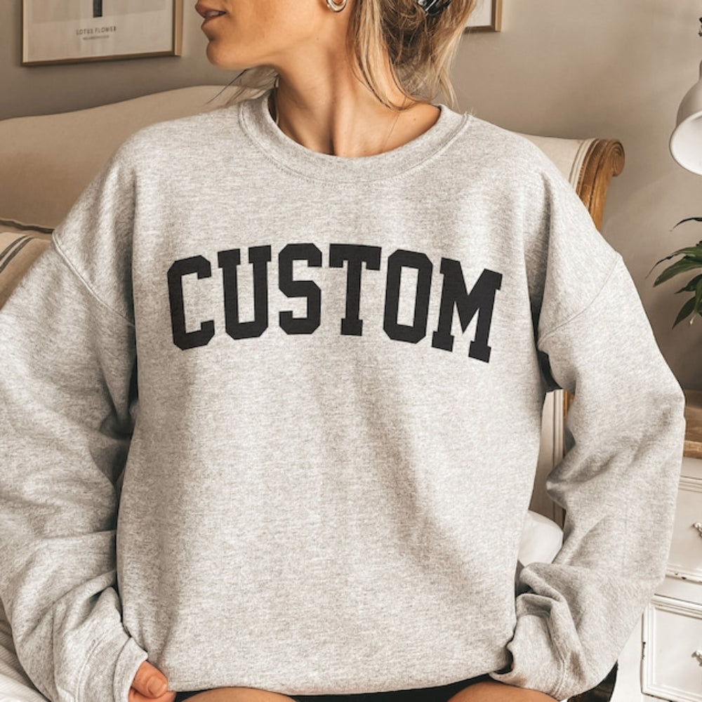 Custom Letters Printed Pullover Sweatshirt