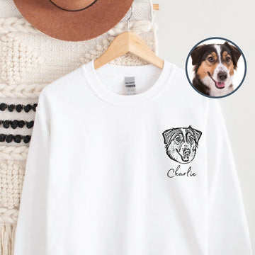 Custom Pet Sweatshirt Personalized Dog Portrait from Photo Sweatshirt Unique Gift for Pet Lover